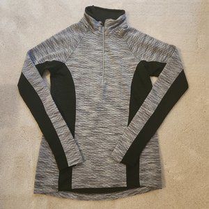 90 Degrees By Reflex 1/4 Zip Athletic Top, Gray and Black, size M